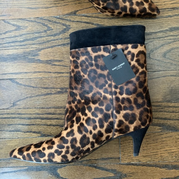 New Saint Laurent Charlotte Calf Hair Ankle Boot - Picture 7 of 16